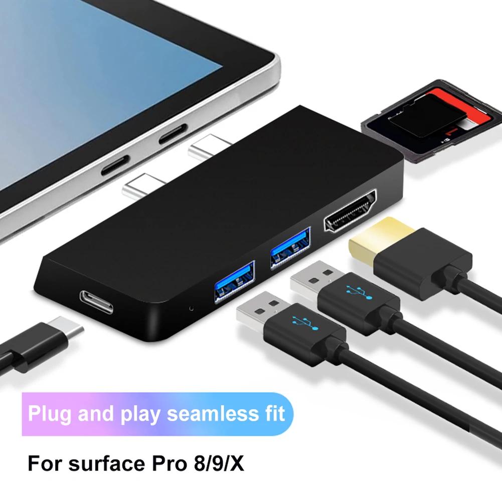 ŷ ̼  4K CŸ  HDMI ȣȯ SD USB 3.1, 1  ϵ ̺ ũ , Surface Pro8 9 X , 6 in 1